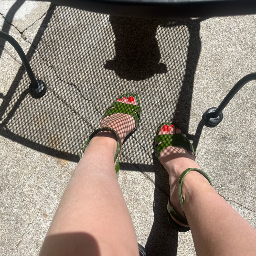 Patent Leather Green Prada Heels - Picture 6 of 7